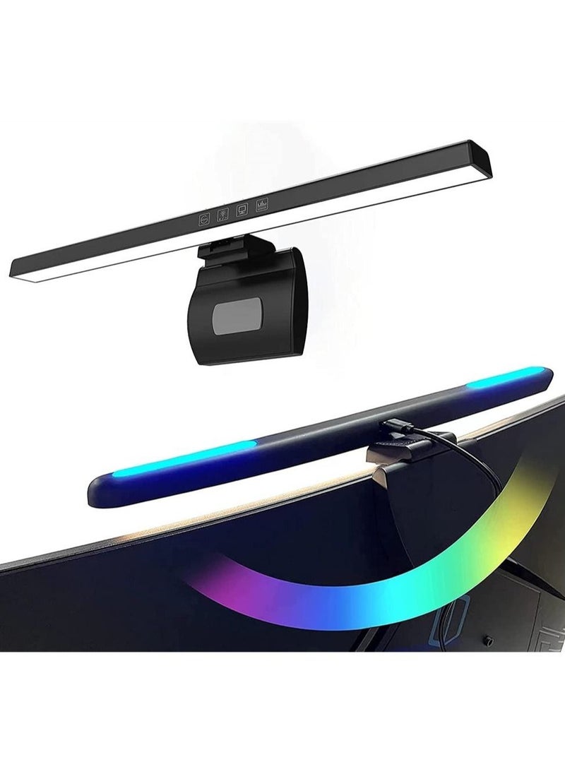 DMG TECH - Computer Monitor Light, With Rgb Backlight Screen Light Bar, With 3000k-6000k Stepless Dimming and Timer Function LED Desk Lamp, With Touch Control and No Glare Screen Lamp, For Pc, Office, Gaming - Image 1