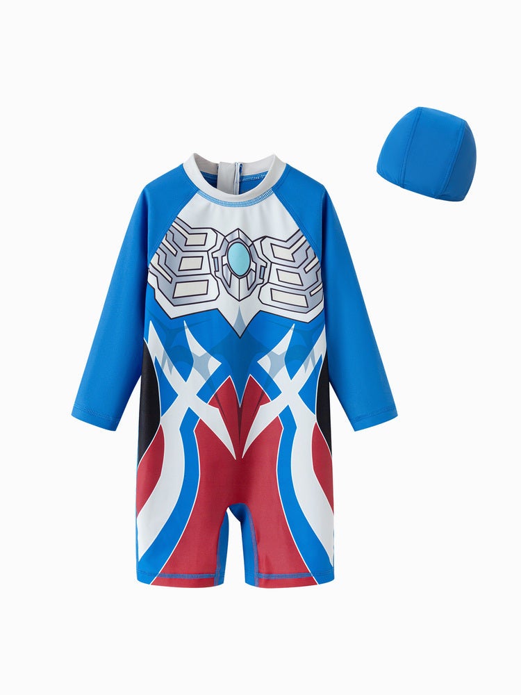 بالابالا بدلة سباحة للبأكمام طويلة مع قبعة مطابقة للأولاد - Image 4