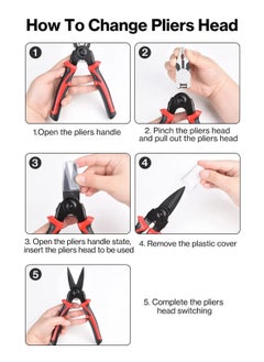 EzzySo 5 IN 1 Multifunctional Replaceable Electrician Pliers Wire Stripping Pliers Wire Cutting Stripper Wire Crimp Pliers Special Tools Electricians  - Image 5