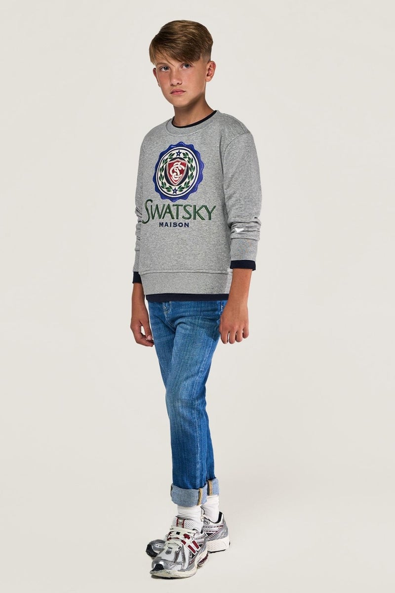 Swatsky Bg Store Boy Gray Melange Sweatshirt - Image 1
