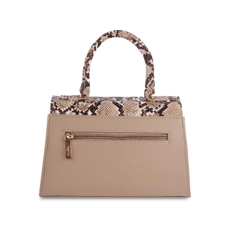 Metro women Beige Casual Satchel Bag (230-40) - Image 3