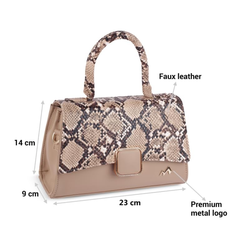 Metro women Beige Casual Satchel Bag (230-40) - Image 2