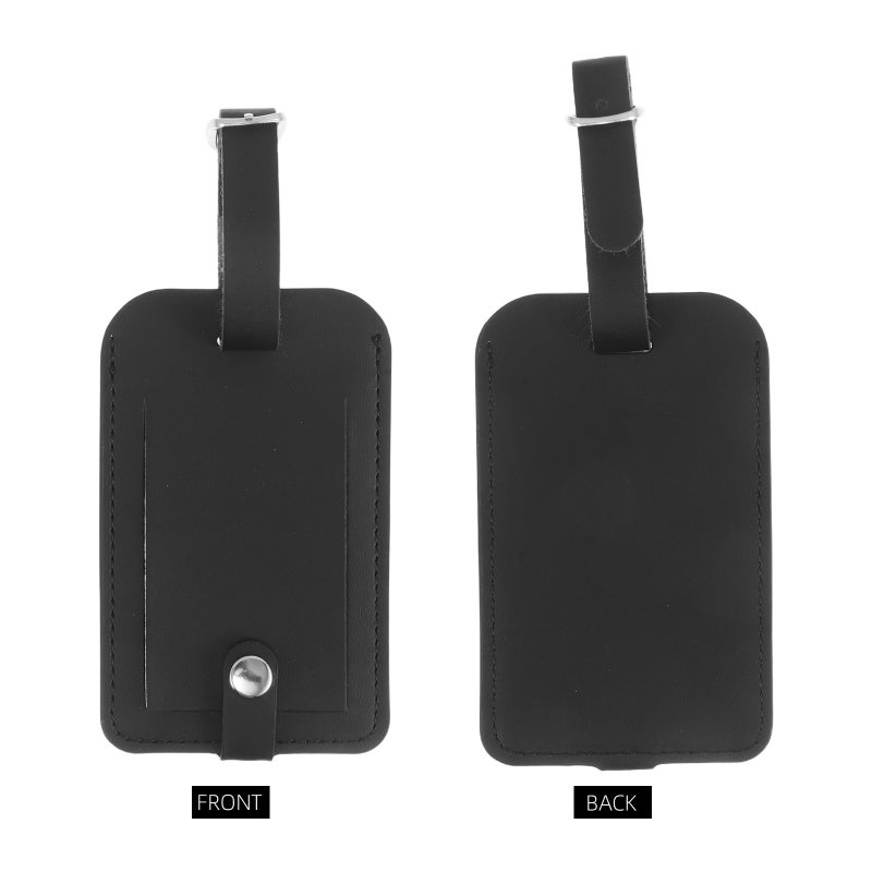 3PCS Luggage Identifier Tags: Black PU Name Holders - Weatherproof ID Labels for Suitcases/Bags/Travel Gear - Business Travel Essentials - Image 2