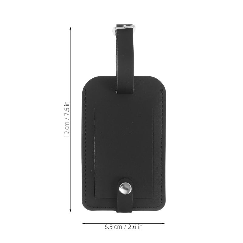 3PCS Luggage Identifier Tags: Black PU Name Holders - Weatherproof ID Labels for Suitcases/Bags/Travel Gear - Business Travel Essentials - Image 4