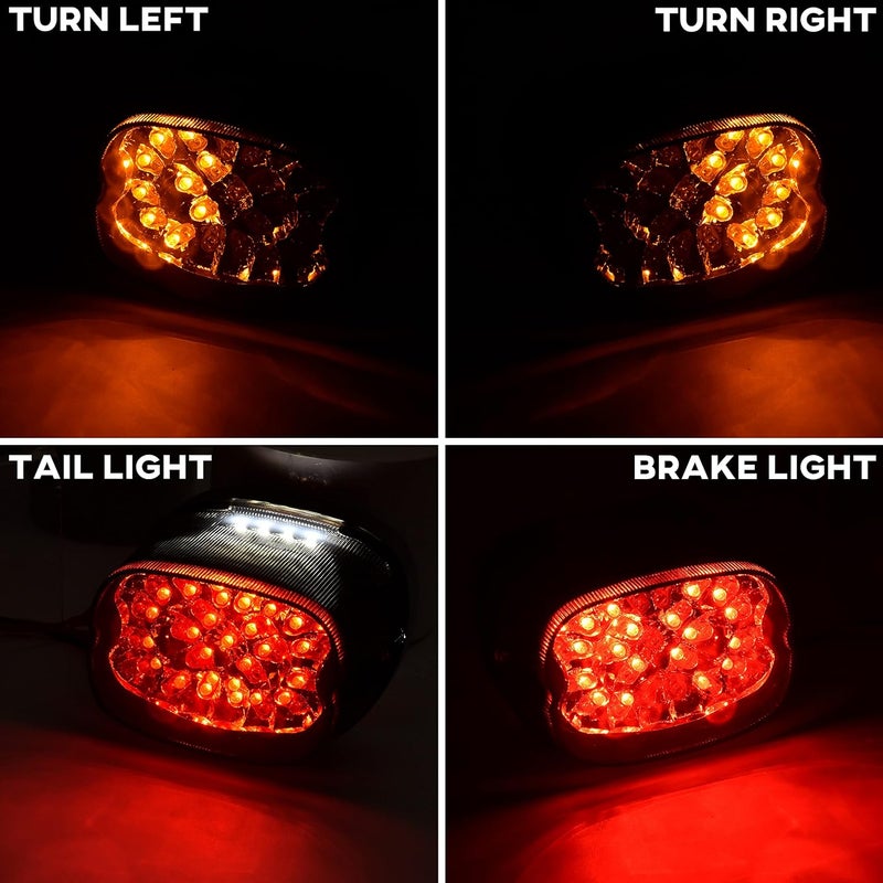 VEISUTOR Smoked LED Tail Light for Harley Davidson 883 1200 Sportster Road King - Image 2
