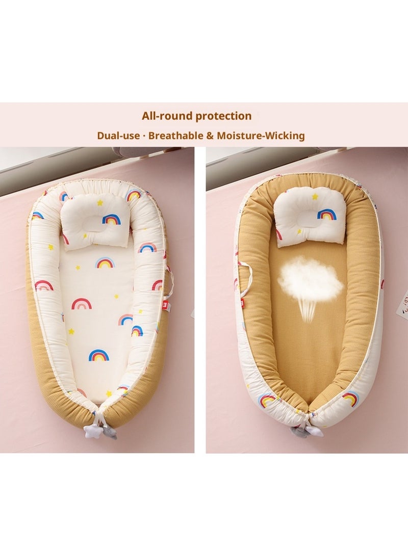 SISGL Baby Lounger Baby Nest With Quilt For Sleeping Removable And Washable Cotton Portable Baby Protection Bed Toddlers Bionic Bed For Bedroom Gift For 0-24 Months Newborn Can Be Used For Travel Camping - Image 5