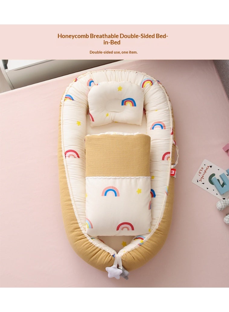 SISGL Baby Lounger Baby Nest With Quilt For Sleeping Removable And Washable Cotton Portable Baby Protection Bed Toddlers Bionic Bed For Bedroom Gift For 0-24 Months Newborn Can Be Used For Travel Camping - Image 2