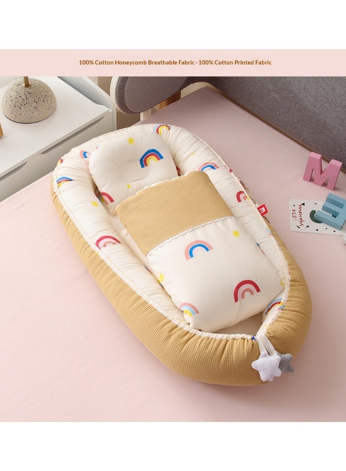 SISGL Baby Lounger Baby Nest With Quilt For Sleeping Removable And Washable Cotton Portable Baby Protection Bed Toddlers Bionic Bed For Bedroom Gift For 0-24 Months Newborn Can Be Used For Travel Camping - Image 3
