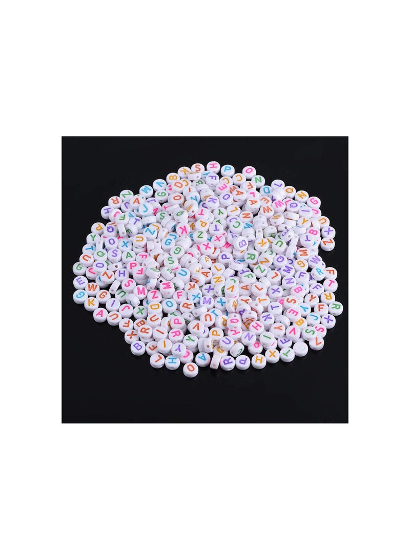 GGOOT 500Pcs Acrylic Letter 7 Colors A-Z Bead Letters, Letter Beads for Bracelets, Necklaces, Key Chains for Kids Diy Crafts Making Bracelets - Image 1