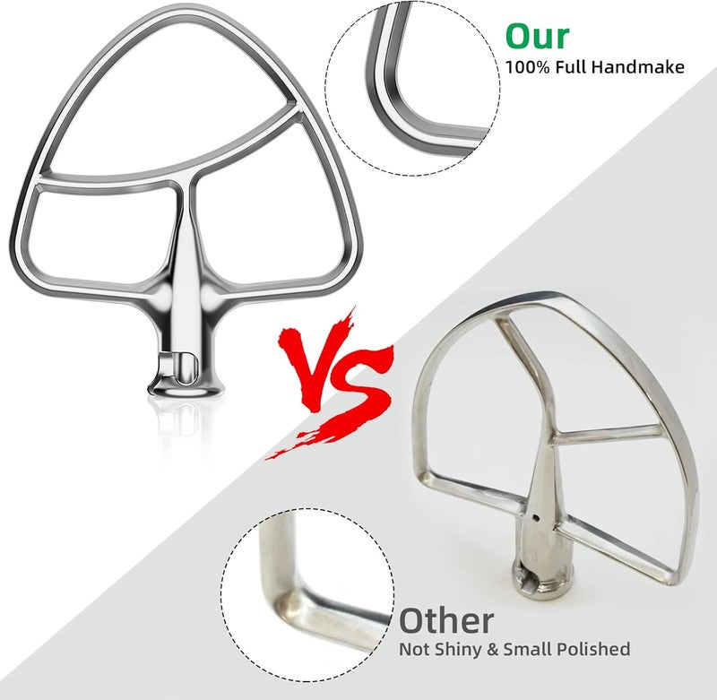 GVODE Stainless Steel Flat Beater for KitchenAid Mixer, Paddle Attachment for Tilt-Head Stand Mixer Fits 4.5-5 QT Mixing Bowl, Beater Replacement, Dishwasher Safe by - Image 3