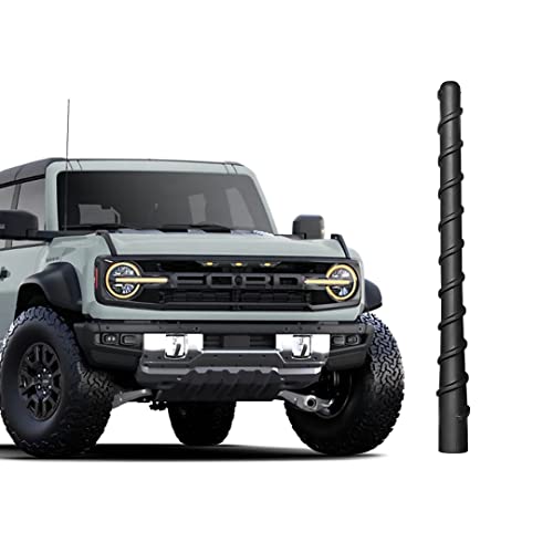 AMFRNE 7" Bronco Short Antenna, Compatible with Ford Bronco Full Size and Sport All Models 2021 2022 2023 2024 2025, Good Reception, Black, 7 Inch Spiral AM FM Radio Antenna, for Bronco Accessories 2021-2025 - Image 1