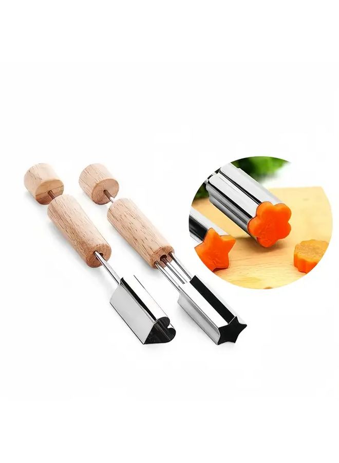 2pcs Fruit Vegetable Carrot Molds Star Heart Biscuit Cake Baking Tool - Image 2