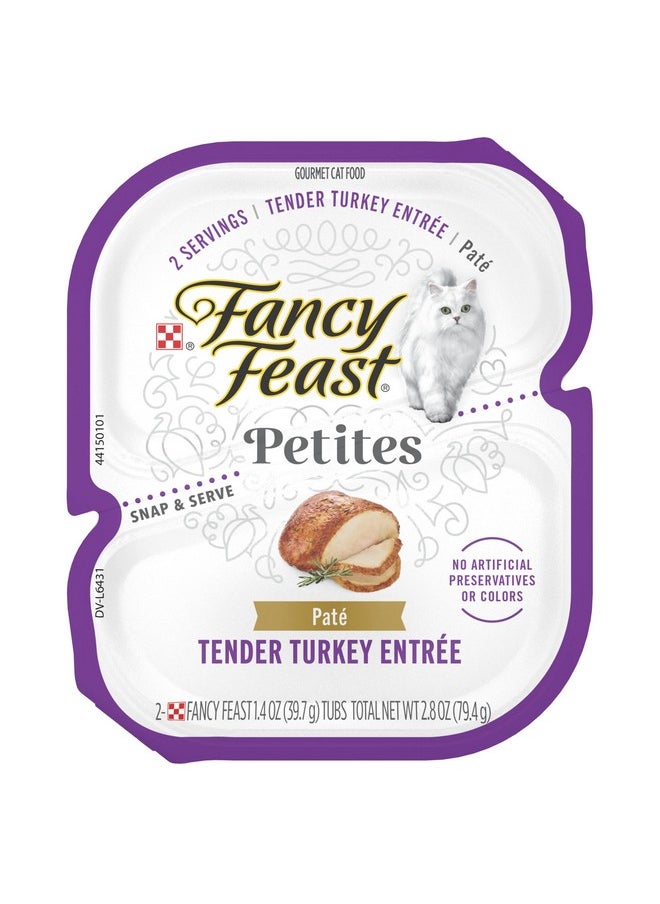 Fancy Feast Y Feast Gourmet Pate Wet Cat Food, Petites Tender Turkey Entree  (Pack Of 12) 2.8 Oz. Tubs  - Image 1