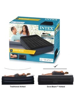 INTEX Queen Size Dura-Beam Standard Pillow Rest Raised Inflatable Air Bed Grey and Black 19.2 x 46 x 37 cm 64124  - Image 3