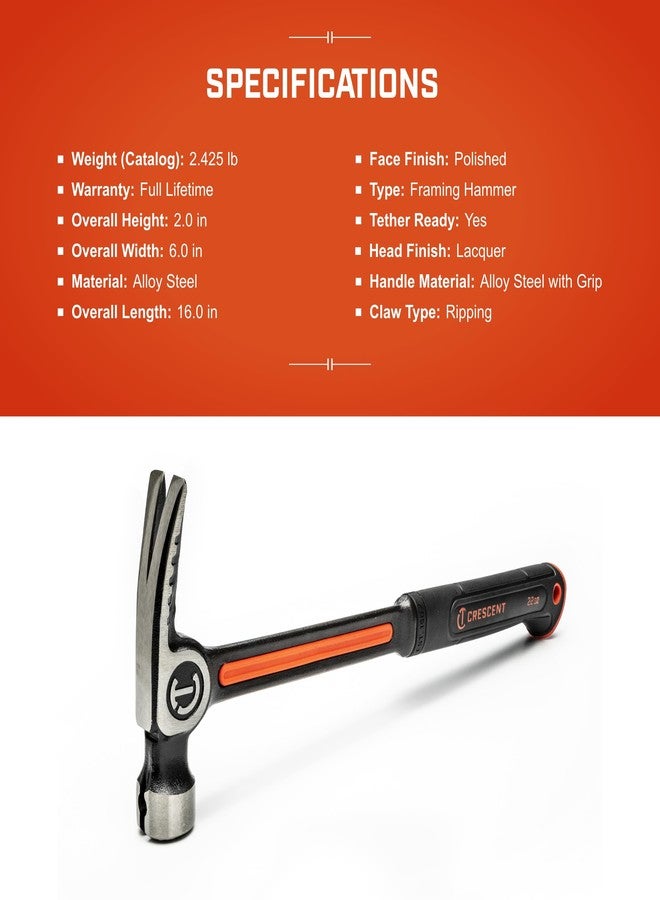 Crescent Tools Crescent - Crescent Hammer Steel Frame Smooth 22 Oz (CHSFRS22-06) - Image 5