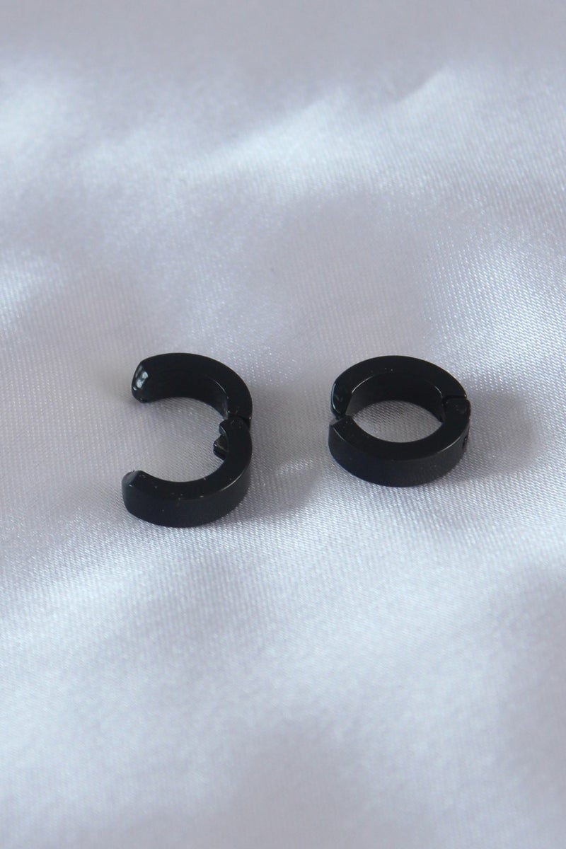 Ema Steel Black Color Compressed Men's Earrings  - Image 2