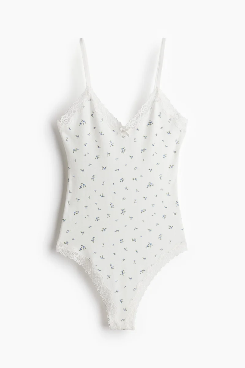 H&M Lace-trimmed cotton body