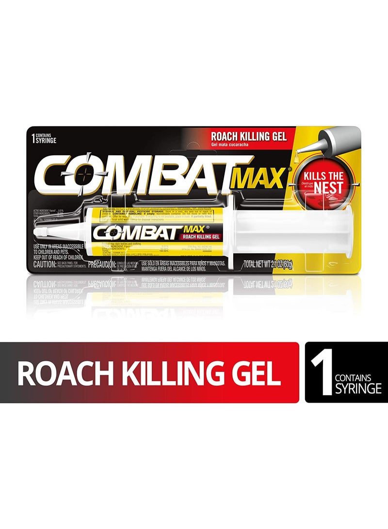 Combat Max Cockroach Killing Gel for Indoor and Outdoor Use 2.1 ounces - Image 2