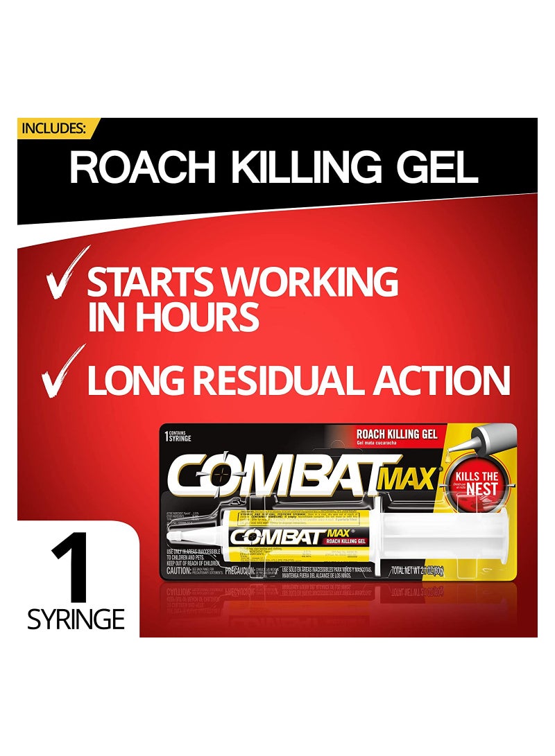 Combat Max Cockroach Killing Gel for Indoor and Outdoor Use 2.1 ounces - Image 3