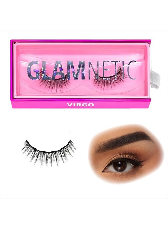 Glamnetic رموش مغناطيسية - برج العذراء | رموش مغناطيسية قصيرة، 60 استخدام قابل لإعادة الاستخدام، رموش مقلدة طبيعية - 1 زوج - Image 1