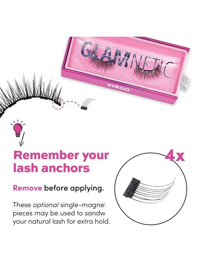 Glamnetic رموش مغناطيسية - برج العذراء | رموش مغناطيسية قصيرة، 60 استخدام قابل لإعادة الاستخدام، رموش مقلدة طبيعية - 1 زوج - Image 4