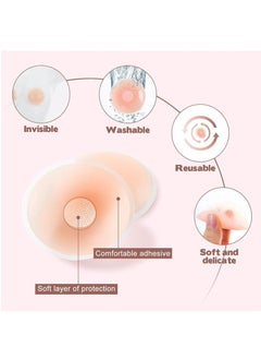 bbet 13-Piece Breast Tape, 5 M Extra-Long Roll Breast Tape, with 2 Pcs Reusable Nipple Covers, Adhesive Strapless Lift Tape for A-G Cup Beige  - Image 2