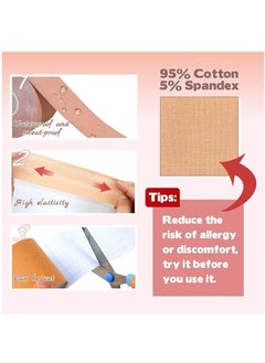 bbet 13-Piece Breast Tape, 5 M Extra-Long Roll Breast Tape, with 2 Pcs Reusable Nipple Covers, Adhesive Strapless Lift Tape for A-G Cup Beige  - Image 4