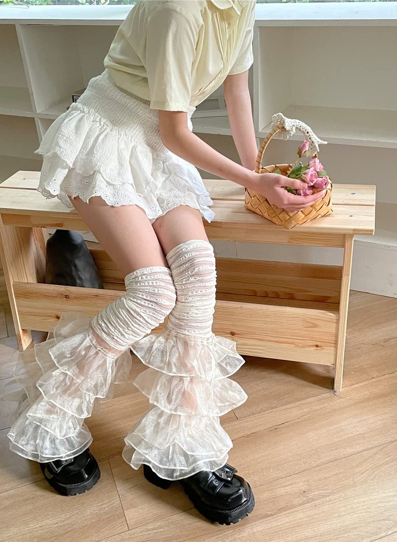 Excefore Women Leg Warmers Ribbed Knit, Long Leg Warmer, Kawaii Y2K Harajuku Gyaru Cute Leg Warmers Goth Lolita Boot Socks for Girls  - Image 2