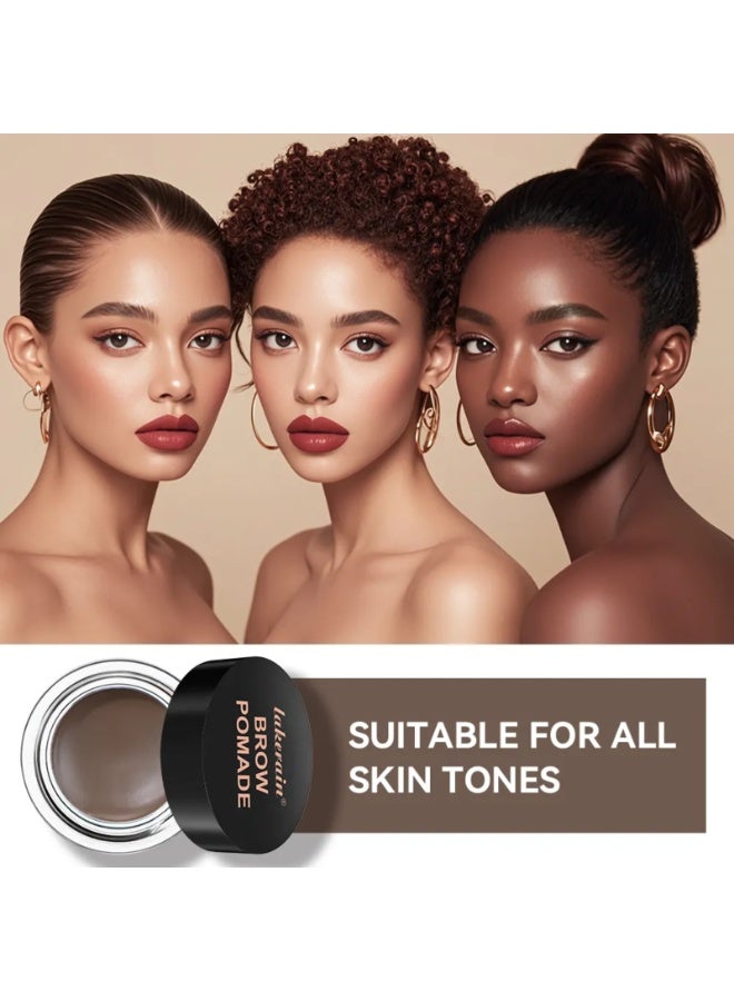 lakerain Brow Pomade Natural Long Lasting Sweat Proof Waterproof Eyebrow Makeup Gels Smooth Fast Drying Eyebrow Color Cream Eyebrow Pomade Brow Coloring Gel Ebony 03 - Image 5