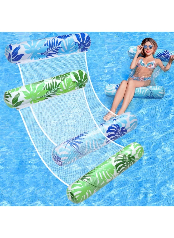 Pool Floats for Adults | 2 Pack 4-in-1 Inflatable Water Hammock | Thick PVC Pool Lounger for Swimming Pool Beach Vacation - Image 1