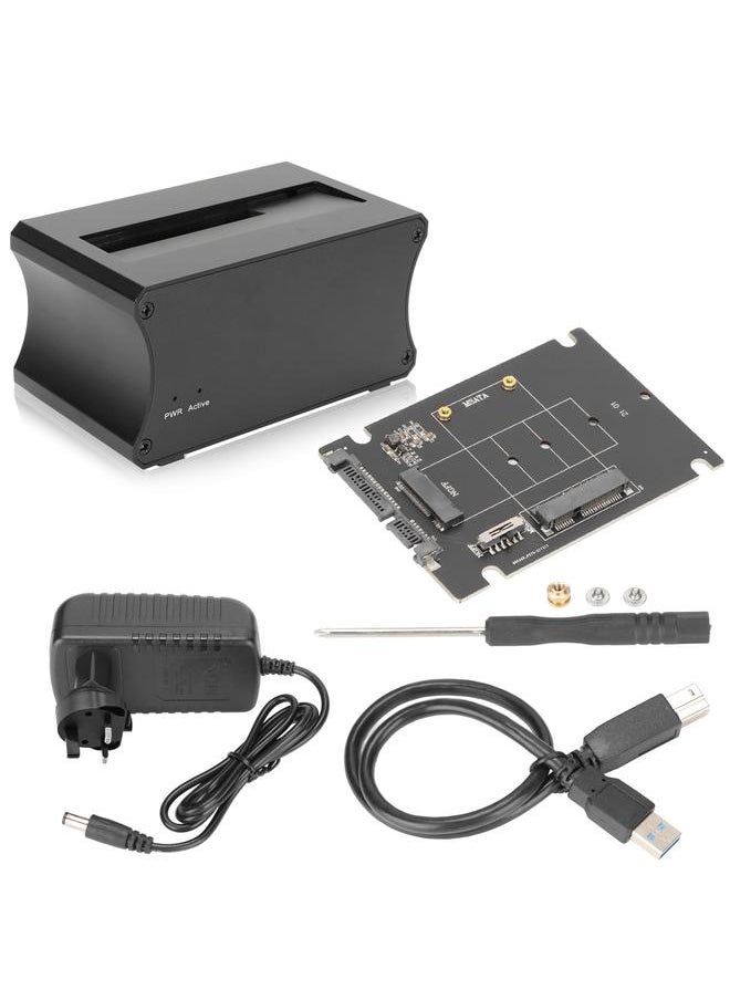 Thoraya USB3.0 TO M.2 NGFF/mSATA SSD single-slot multi-function aluminum alloy hard drive dock supports copy function with NGFF M.2/mSATA adapter card UK standard  - Image 1