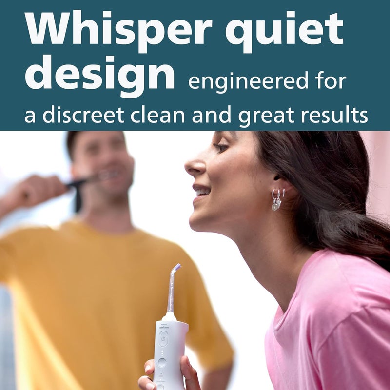 PHILIPS SONICARE فيلبس سونيكير جهاز تنظيف الأسنان اللاسلكي 3000 بخاصية تدفق الماء الرباعي المبتكر جهاز تنظيف الفم مع وضعين للتنظيف و 3 مستويات ضغط مقاوم للماء IPX7 أسود HX382623 - Image 5