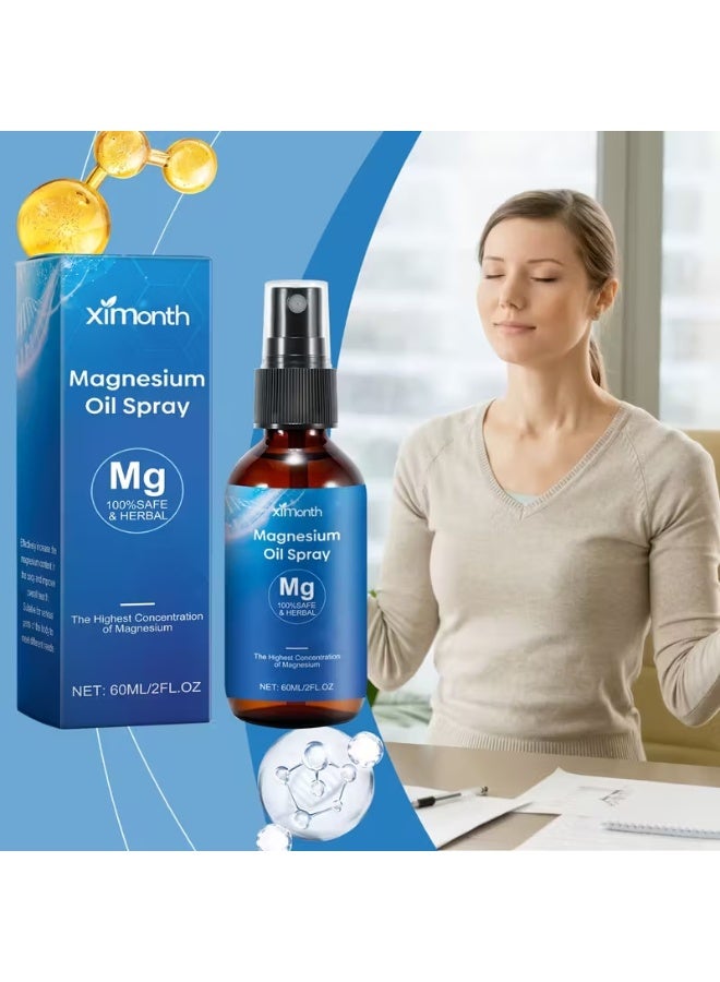ximonth Herbal Magnesium Oil Spray for Muscle Relief, Skin Vitality, Natural Balance, and Everyday Well-Being – Concentrated Mineral Solution for Topical Use in a Lightweight, Easy-to-Use Spray Bottle - Image 2