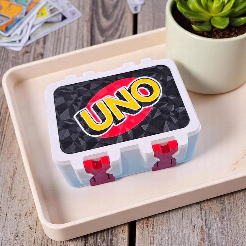 Sentosa Uno Card Game Storage Box with Snap On Locks, Inner Tray, Multicolor, Durable (Storage Box Only) - Image 1