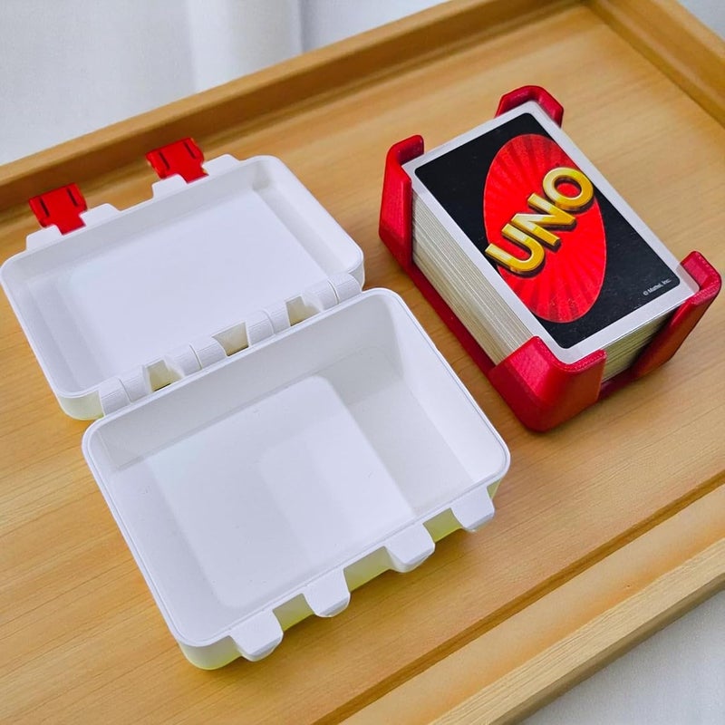 Sentosa Uno Card Game Storage Box with Snap On Locks, Inner Tray, Multicolor, Durable (Storage Box Only) - Image 3