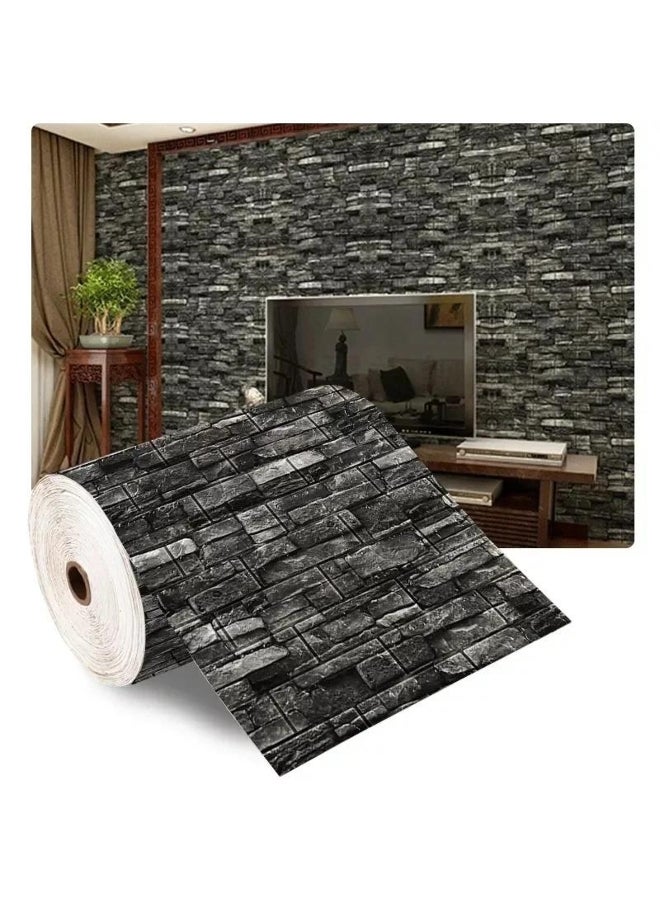 70cmX2m Long 3D Brick Wall Stickers DIY Decor Self-Adhesive Waterproof Wallpaper for Kids Room Bedroom Kitchen Home Wall Decor 