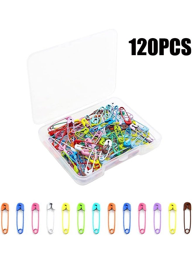 واي جيه 120 قطعة دبابيس أمان ، دبابيس أمان معدنية صغيرة ، دبابيس من الفولاذ المقاوم للصدأ مطلية بالنيكل مقاومة للصدأ لعلامات الملابس ، خياطة الملابس ، الحرف اليدوية ، مجوهرات DIY متعددة الألوان - Image 1