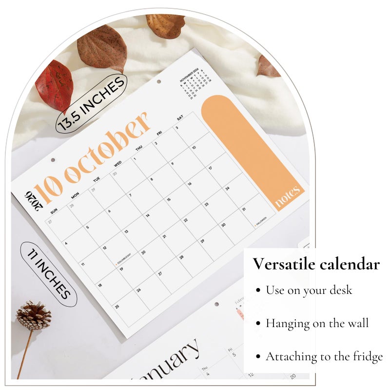 Paper Play Magnetic Calendar for Fridge Colorful Arc Calendar January 2026 to June 2027, 13.5x11 Inch, Monthly Calendar for Refrigerator, Large Writing Blocks with Holidays - Image 3