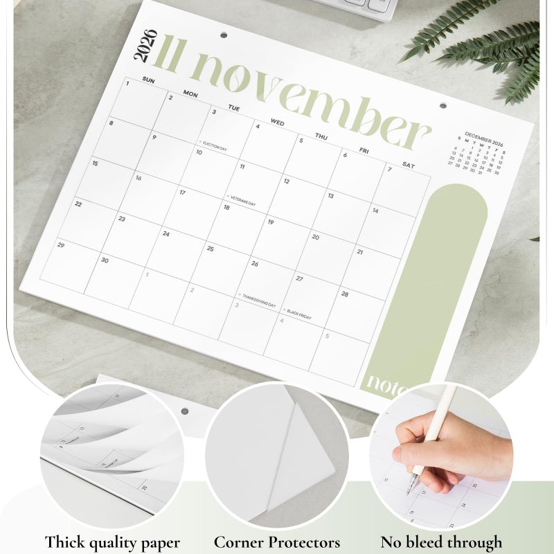 Paper Play Magnetic Calendar for Fridge Colorful Arc Calendar January 2026 to June 2027, 13.5x11 Inch, Monthly Calendar for Refrigerator, Large Writing Blocks with Holidays - Image 2