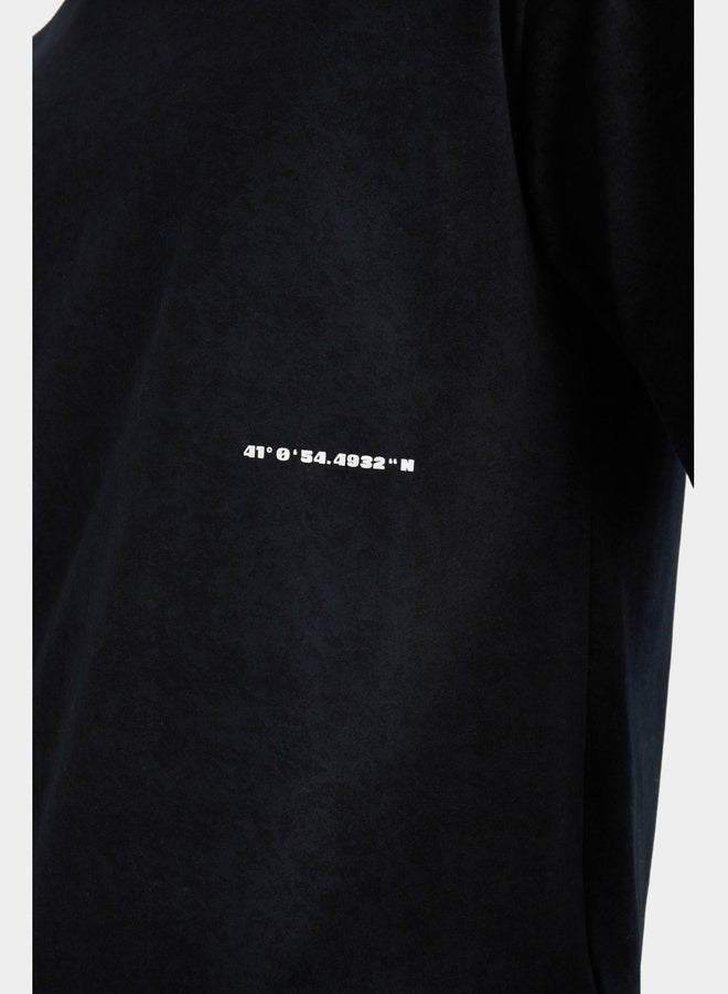 DeFacto DeFacto Men Black Boxy Fit Crew Neck Printed TShirt  - Image 5