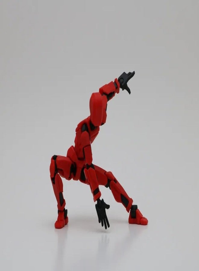 Beoals Robot Hand Operated,Lucky Robot 13 Action Figure, Creative 3D Printed Action Figure, Multi Jointed Action Figures Desktop Decorations for Kids Adult (Pack of-1) (Red) - Image 2