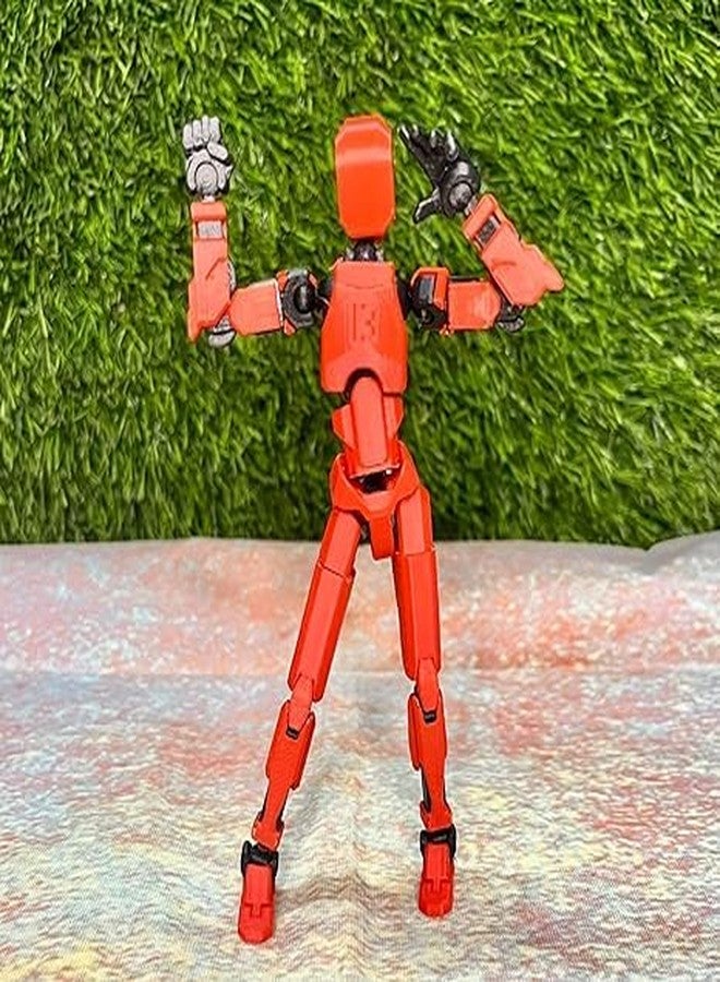 Beoals Robot Hand Operated,Lucky Robot 13 Action Figure, Creative 3D Printed Action Figure, Multi Jointed Action Figures Desktop Decorations for Kids Adult (Pack of-1) (Red) - Image 4