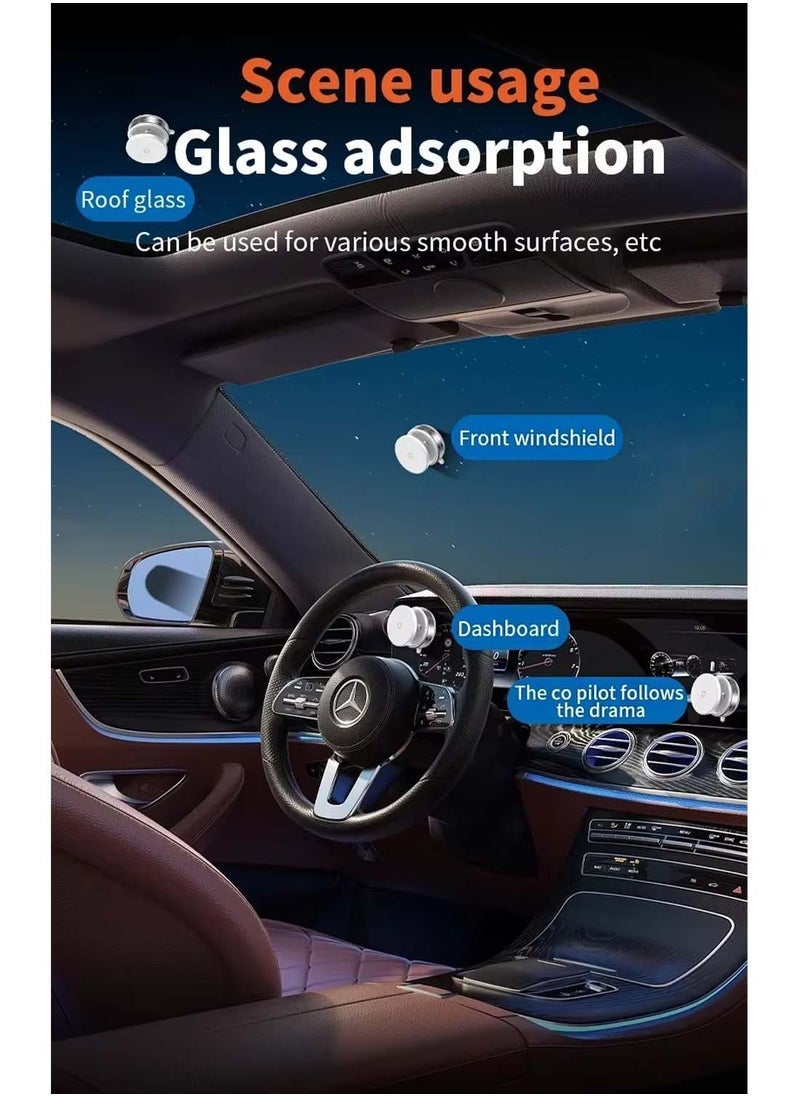 إلترازون Vacuum Suction Magnetic Bracket K007S Phone Mount – 360° Rotation, Portable Magnetic Car Holder, Strong Suction Cup, Universal Fit, White - Image 3