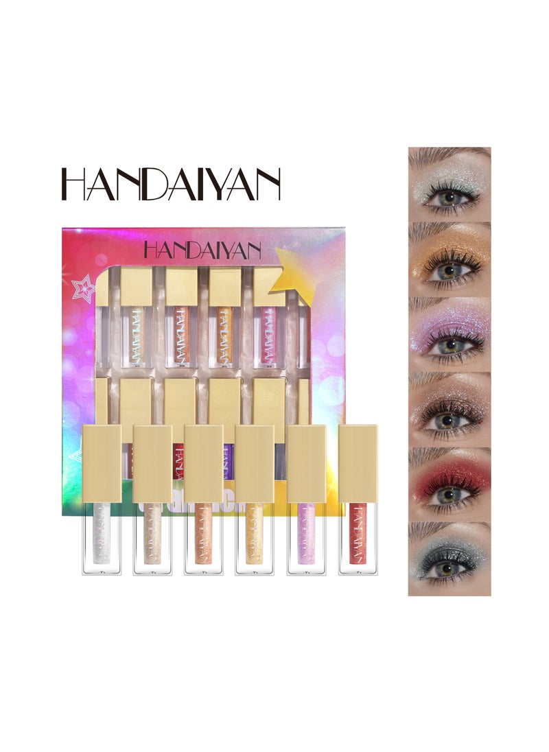 Handaiyan Liquid Eyeshadow Glitter Ultra-shiny Shimmer Long Lasting Quick Drying Easy to Apply Loose Bling Glitter Diamond Pigmented Glue for Eye Crystals Makeup  - Image 1