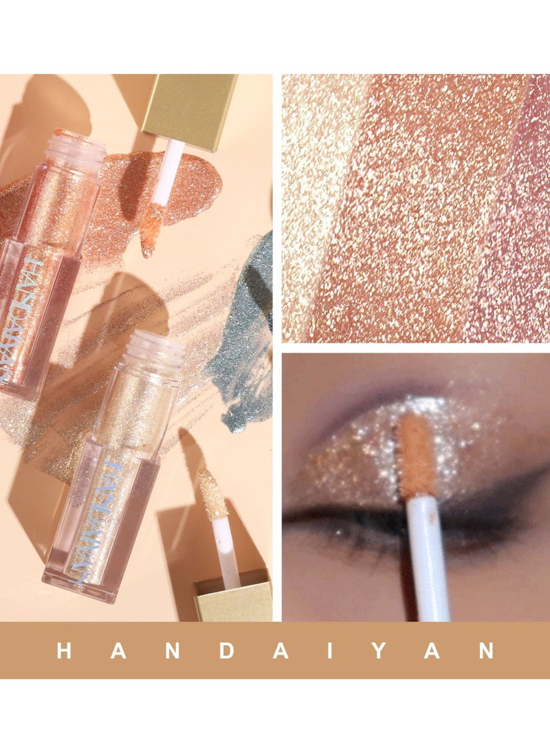 Handaiyan Liquid Eyeshadow Glitter Ultra-shiny Shimmer Long Lasting Quick Drying Easy to Apply Loose Bling Glitter Diamond Pigmented Glue for Eye Crystals Makeup  - Image 3