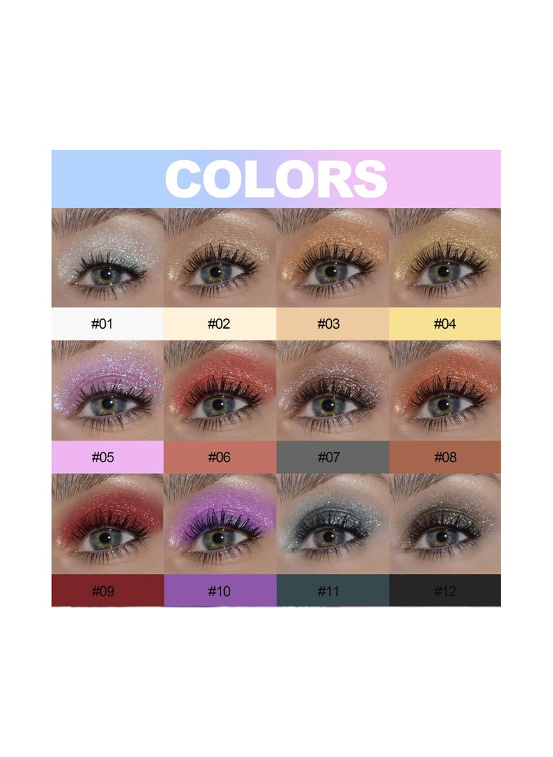 Handaiyan Liquid Eyeshadow Glitter Ultra-shiny Shimmer Long Lasting Quick Drying Easy to Apply Loose Bling Glitter Diamond Pigmented Glue for Eye Crystals Makeup  - Image 2