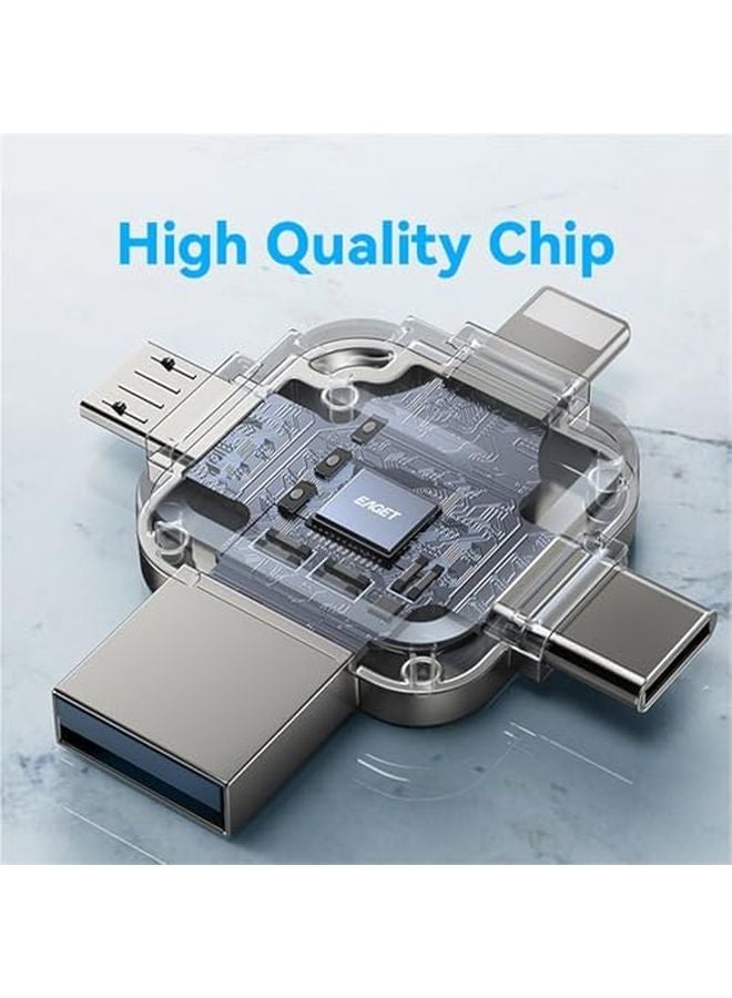 128GB 4 In 1 USB Flash Drive USB 3 0 Type C Lightning Micro Interface Pendrive For Smartphone Laptop PC Android - Image 5