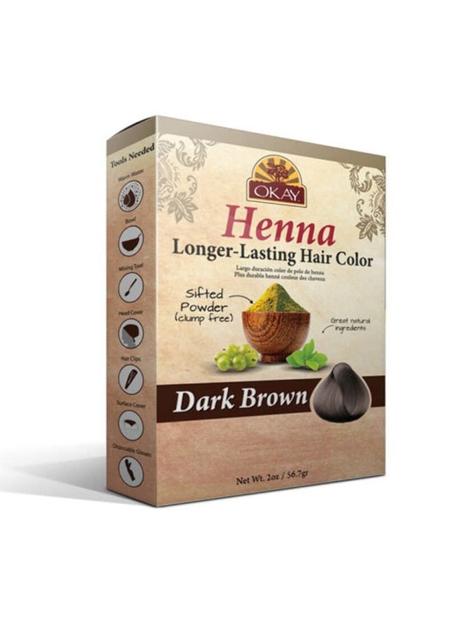 Okay Longer Lasting Henna Colour, Dark Brown, 50ml - Image 1