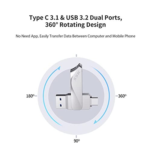 SSK 256GB USB Flash Drive Dual Drive,USB A 3.2 Gen 1 Type C USB Pen Drive - Image 5