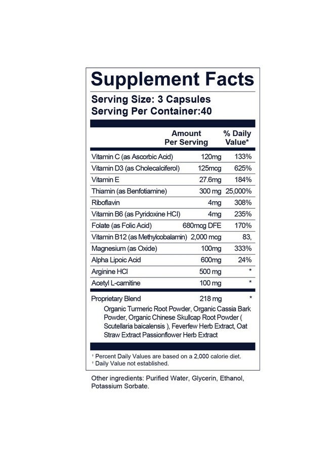 Life Nutrition Neuropathy Support Nerve Savior Supplement with 600 mg Pure Alpha Lipoic Acid, Fortify Nerves in Fingers, Hands, Toes, & Feet - Best Peripheral Relief Support-120 Capsules - Image 2